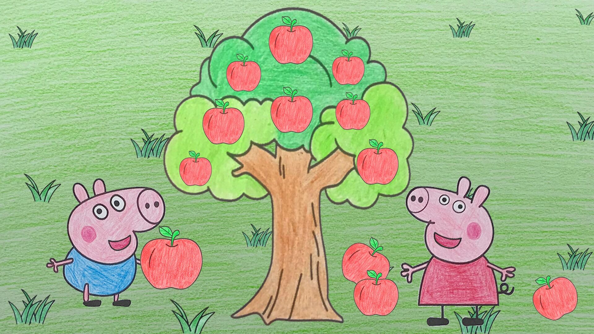 小猪佩奇苹果树图片