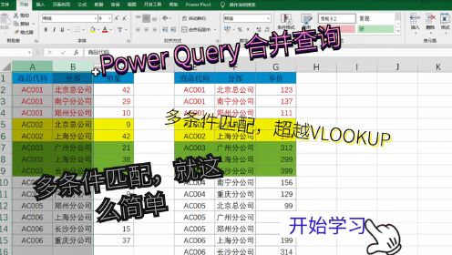 第12集 合并查询，多条件匹配汇总,超越VLOOKUP