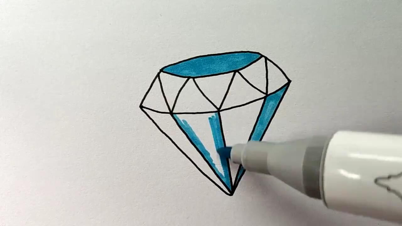 简笔画:彩色钻石的画法