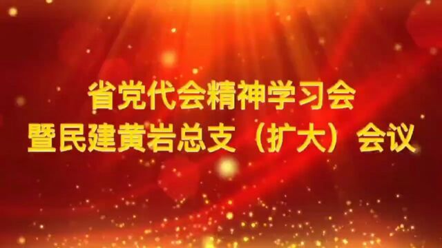 民建黄岩区总支召开省党代会精神学习会暨总支(扩大)会议