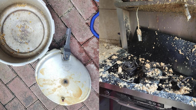 男子用高压锅炖东西发生爆炸,看到厨房惨状后网友慌了:太恐怖