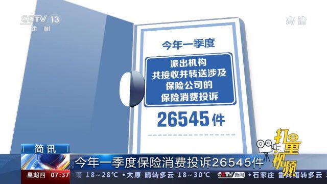 银保监会:一季度保险消费投诉26545件,人身险占六成