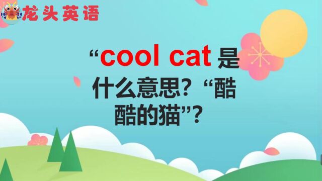 “cool cat”是什么意思?酷酷的猫?