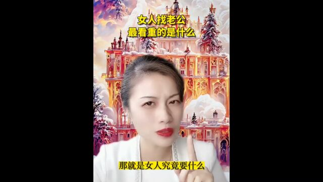 女人找老公,最看重的是什么,女人究竟要什么