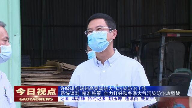 许晓雄到我区调研大气污染防治工作:系统谋划精准施策,全力打好秋冬季大气污染防治攻坚战