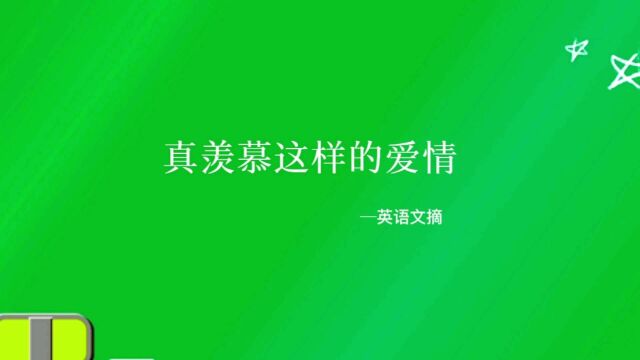 英语文摘:真羡慕这样的爱情