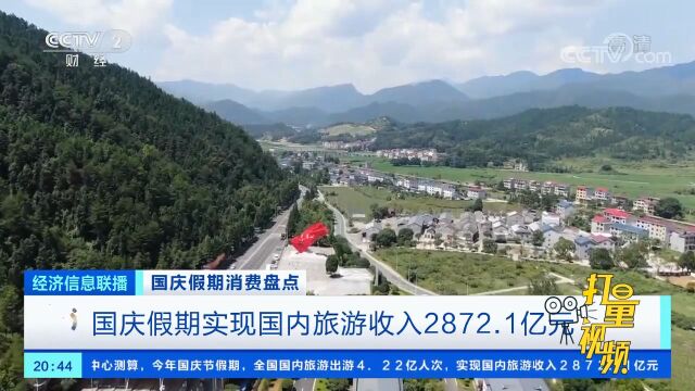 国庆假期实现国内旅游收入2872.1亿元