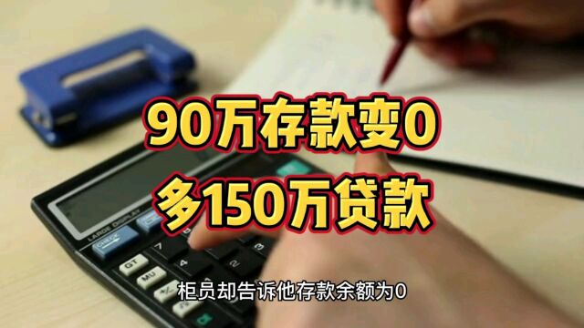 90万存款变0 多150万贷款