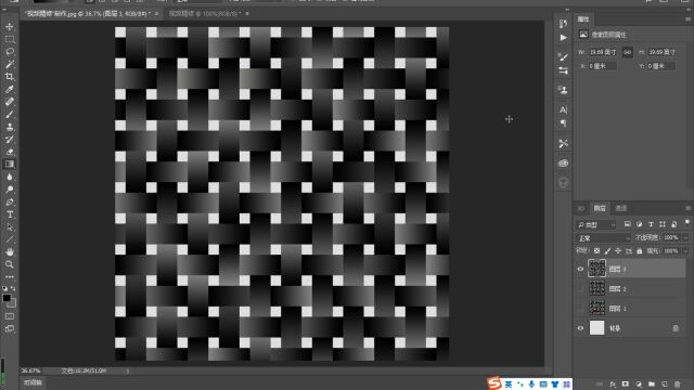PS填充图案制作编织效果