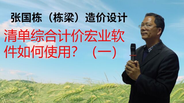 张国栋(栋梁)造价设计:清单综合计价宏业软件如何使用?(一)