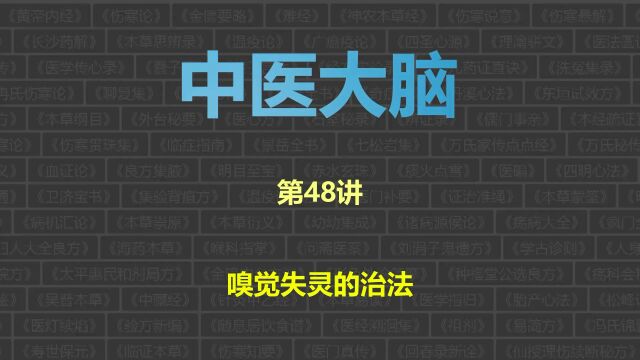 中医大脑,第48讲:嗅觉失灵的治法