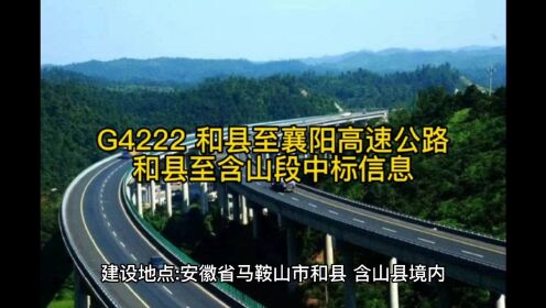 G4222 和县至襄阳高速公路和县至含山段中标单位信息