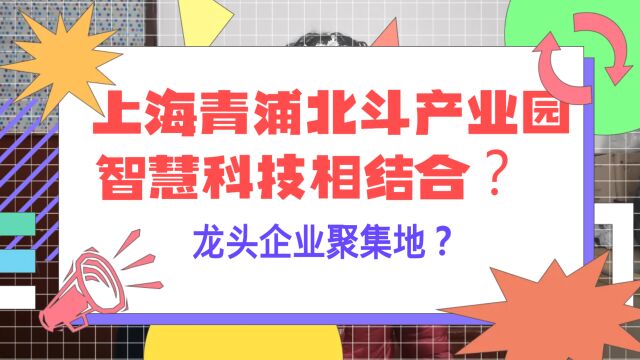 上海青浦北斗产业园智慧科技相结合?龙头企业聚集地?