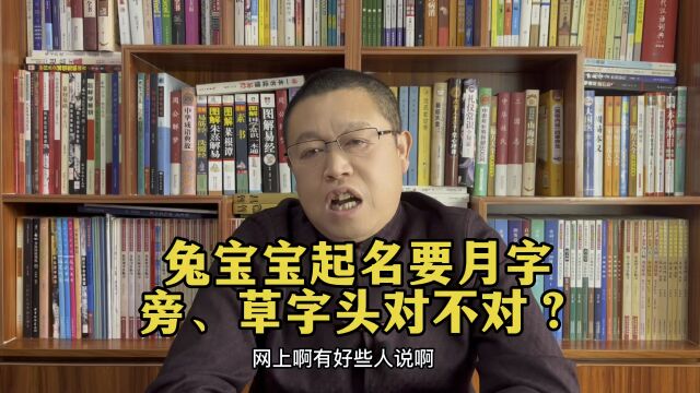 秦华国学起名:网上说兔宝宝起名要月字旁和草字头对不对?