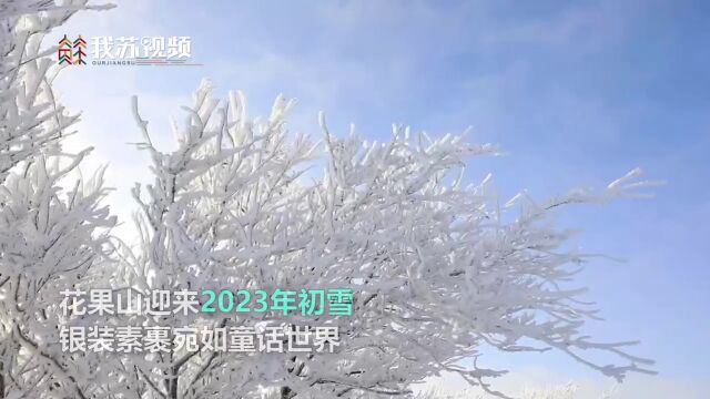 冰雪童话!江苏花果山雪后雾凇