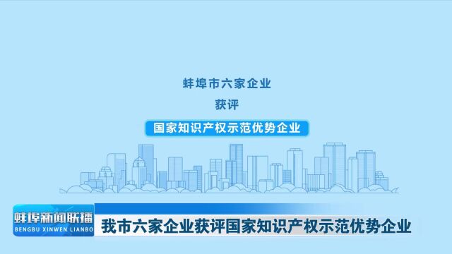 我市六家企业获评国家知识产权示范优势企业