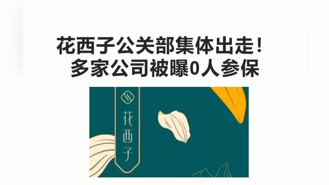 花西子公关部集体出走!多家公司被曝0人参保