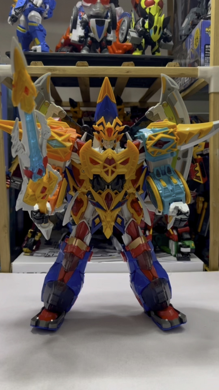 钢铁飞龙4时空战记五合体机器人(超机甲刃王)开箱试玩测评