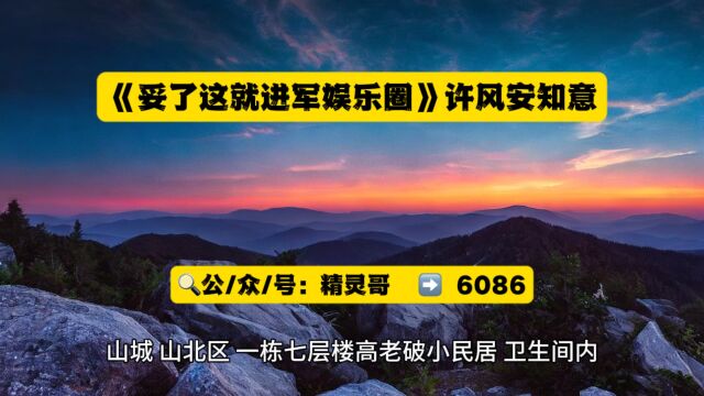 《妥了这就进军娱乐圈》许风安知意小说◇全文阅读(最全章节)