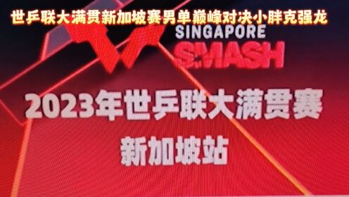 世乒联大满贯新加坡赛男单巅峰对决小胖克强龙