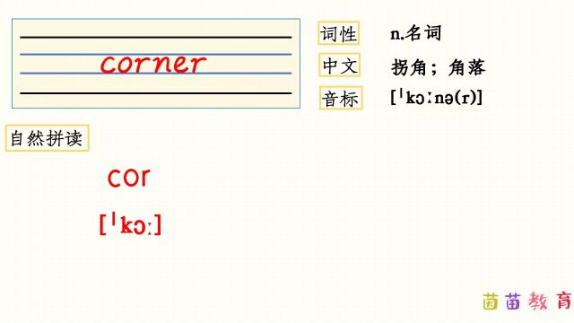 自然拼读:corner