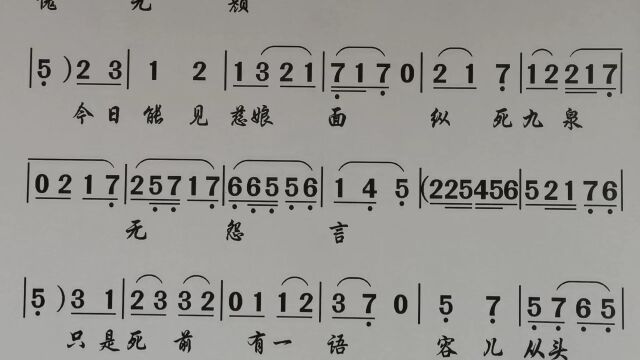 潮剧曲谱伴奏 蓄志报仇把身藏《四郎探母》(林柔佳)唱段OK附简谱动态练习纯伴奏乐