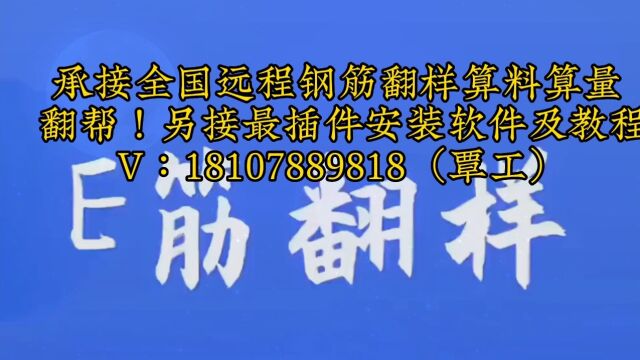 有 承接全国远程钢筋翻样算料算量 软件插件安装 CAD安装