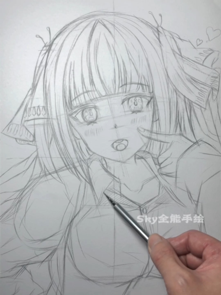 一支自动铅笔下的起稿中野二乃