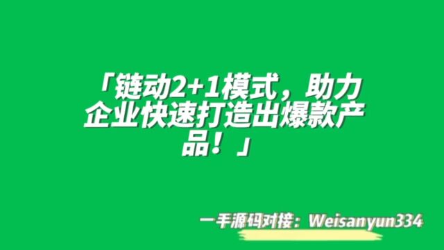 链动2+1模式,助力企业快速打造出爆款产品!