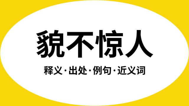 “貌不惊人”是什么意思?