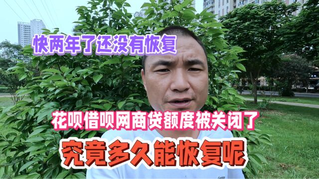 花呗借呗网商贷额度被关闭,多久能恢复,啊庆:快两年了还没恢复