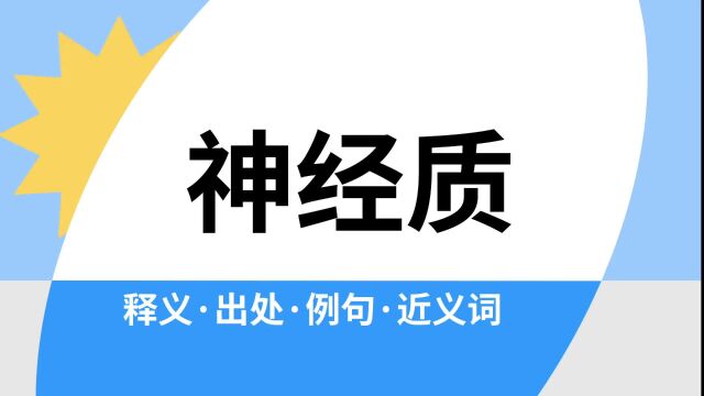 “神经质”是什么意思?