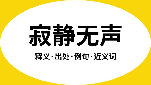 “寂静无声”是什么意思?