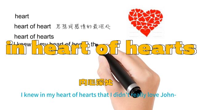 英语思维解密,为什么in heart of hearts表示内心深处,轻松学英语