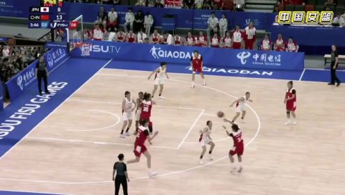 大运会决赛，中国女篮对日本，冤家路窄，刘禹彤上场直接碾压对手