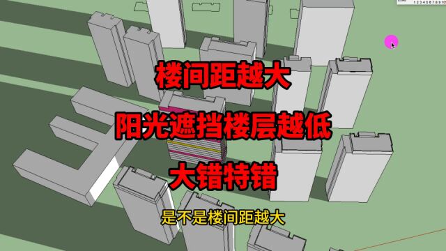 楼间距越大,遮挡阳光的楼层越低?大错特错!周围楼的布局更重要