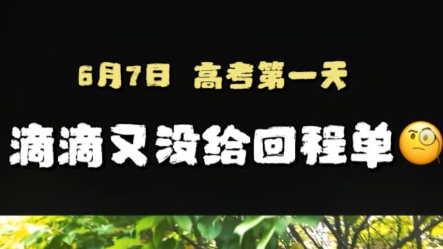 高考第一天,单子不多,大百丽又没给回程单