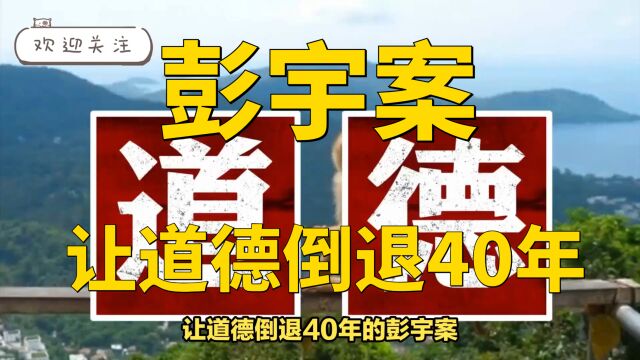 让道德倒退40年的彭宇案