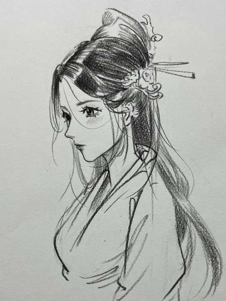 “可得解脱处”#速写#古风#古风人物绘画#手绘#素描#画画_高清1080P在线观看平台_腾讯视频