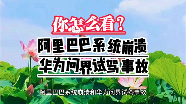 阿里巴巴系统崩溃,华为问界试驾事故,影响有多大?你怎么看?