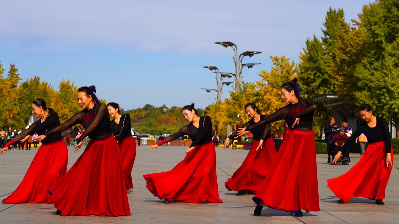 广场舞《红枣树》团队版,抒情柔美,歌曲好听