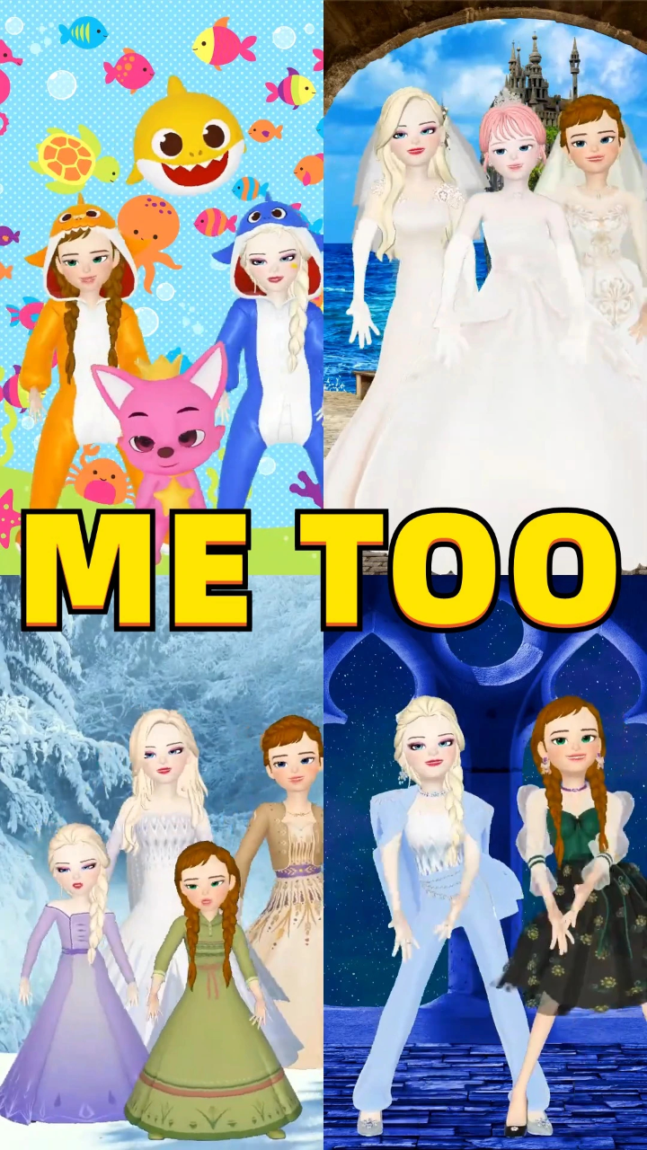 艾莎女王和安娜公主的"me too"舞蹈pk