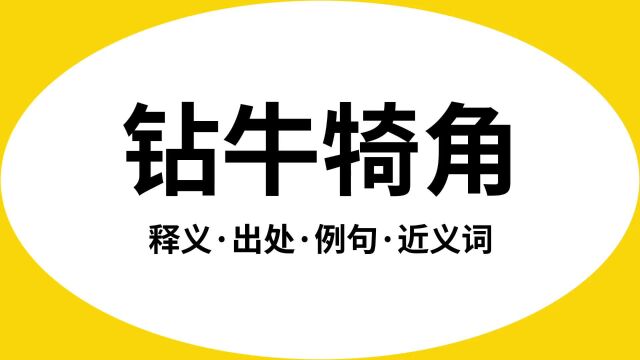 “钻牛犄角”是什么意思?