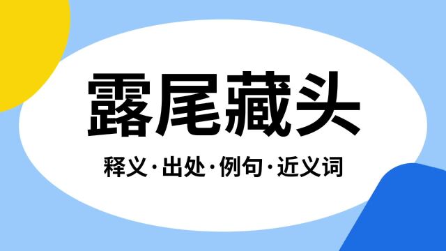 “露尾藏头”是什么意思?