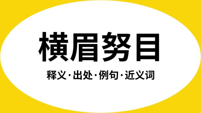 “横眉努目”是什么意思?