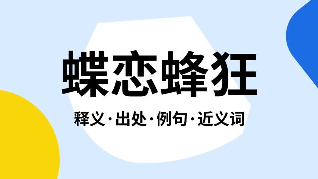 “蝶恋蜂狂”是什么意思?