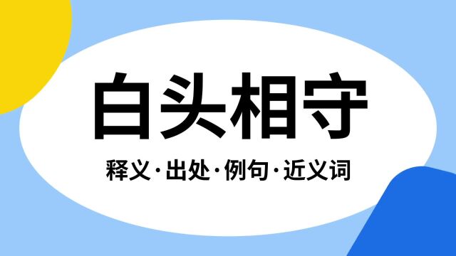 “白头相守”是什么意思?