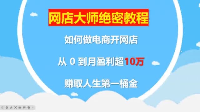 如何做电商开网店从0到月盈利10万?无货源一件代发模式