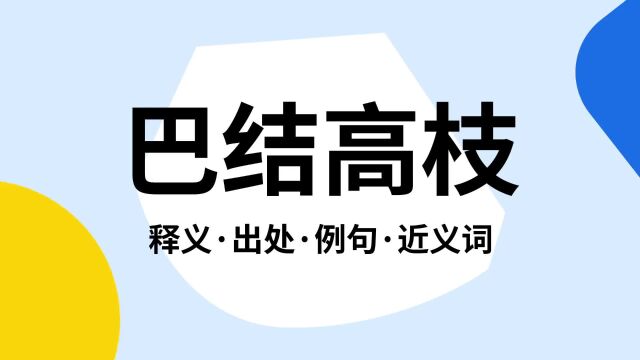 “巴结高枝”是什么意思?