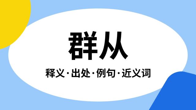 “群从”是什么意思?